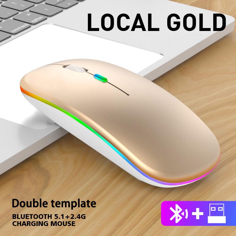 Wireless Bluetooth RGB Rechargeable Mouse Silent Ergonomic LED Backlit Gaming Mouse for Laptop and PC