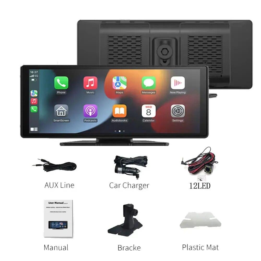 10.26 Inch Universal Car Radio Multimedia Player Wireless CarPlay & Android Auto, MP5 Video Player with WiFi