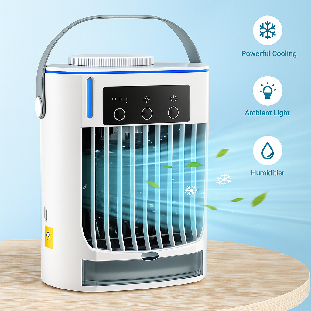 Air Conditioning Fan with Cold Water | Refreshing, Mobile Summer Breeze