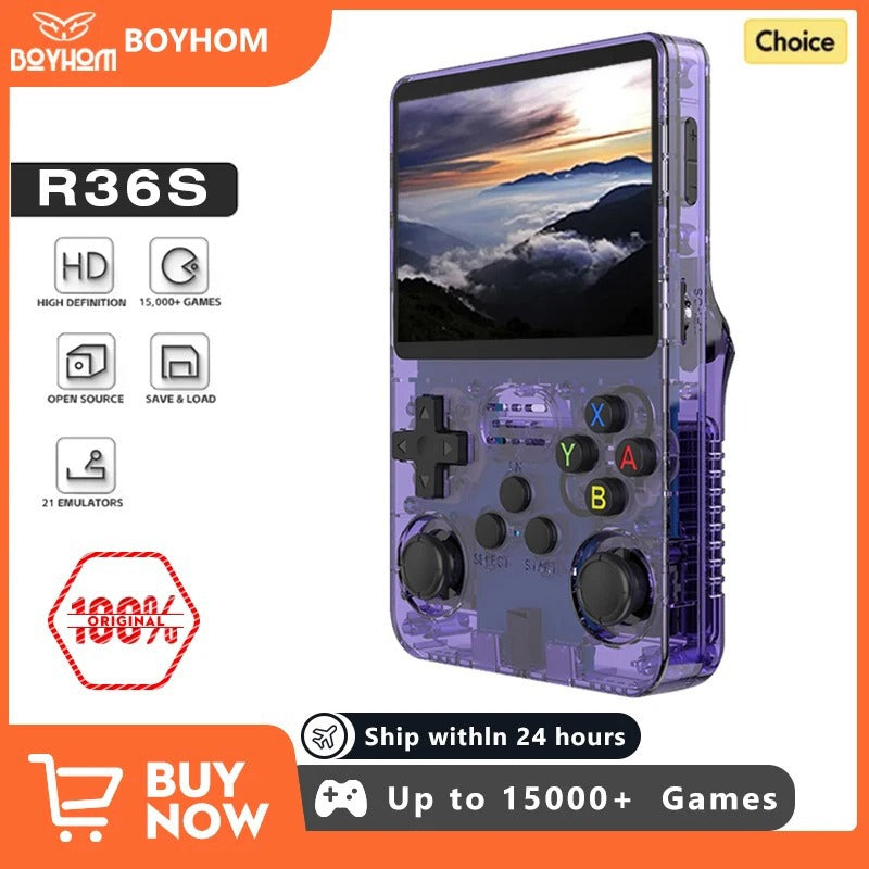 Retro Handheld Game Console with 3.5-Inch IPS Screen, Portable Video Player