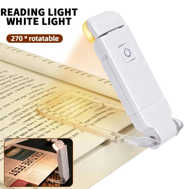 Mini LED Reading Clip Light – USB Rechargeable and Portable Night Light