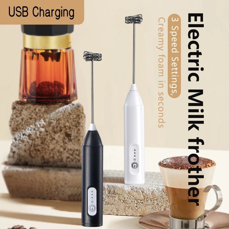 MINI USB Rechargeable Milk Frother – 3-Speed Electric Foam Maker