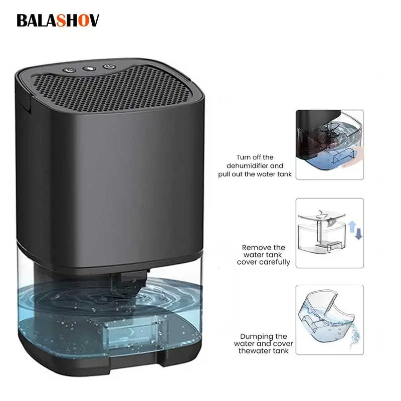 Portable Air Dehumidifier – Mute Moisture Absorber & Air Dryer for Home