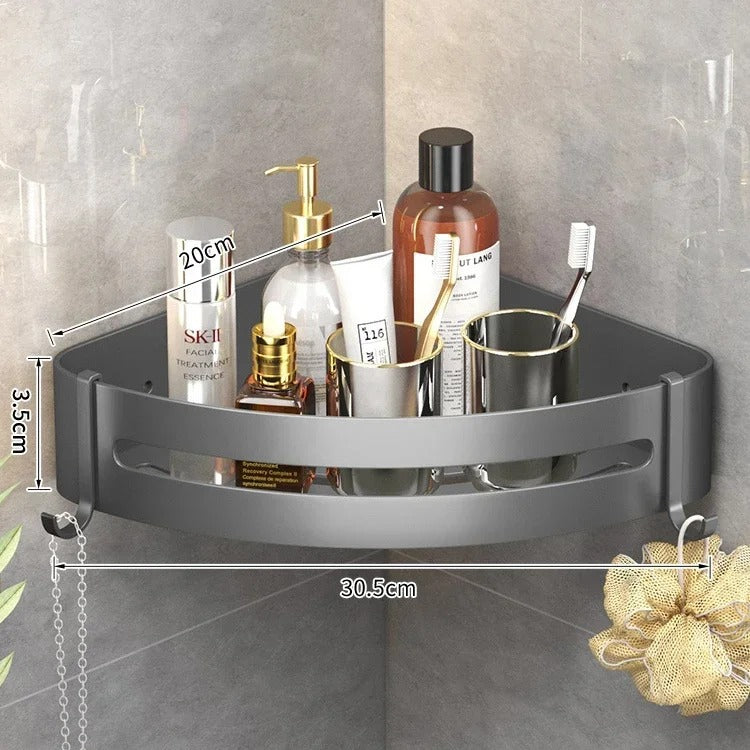 Wall-Mounted Aluminum Bathroom Corner Shelf