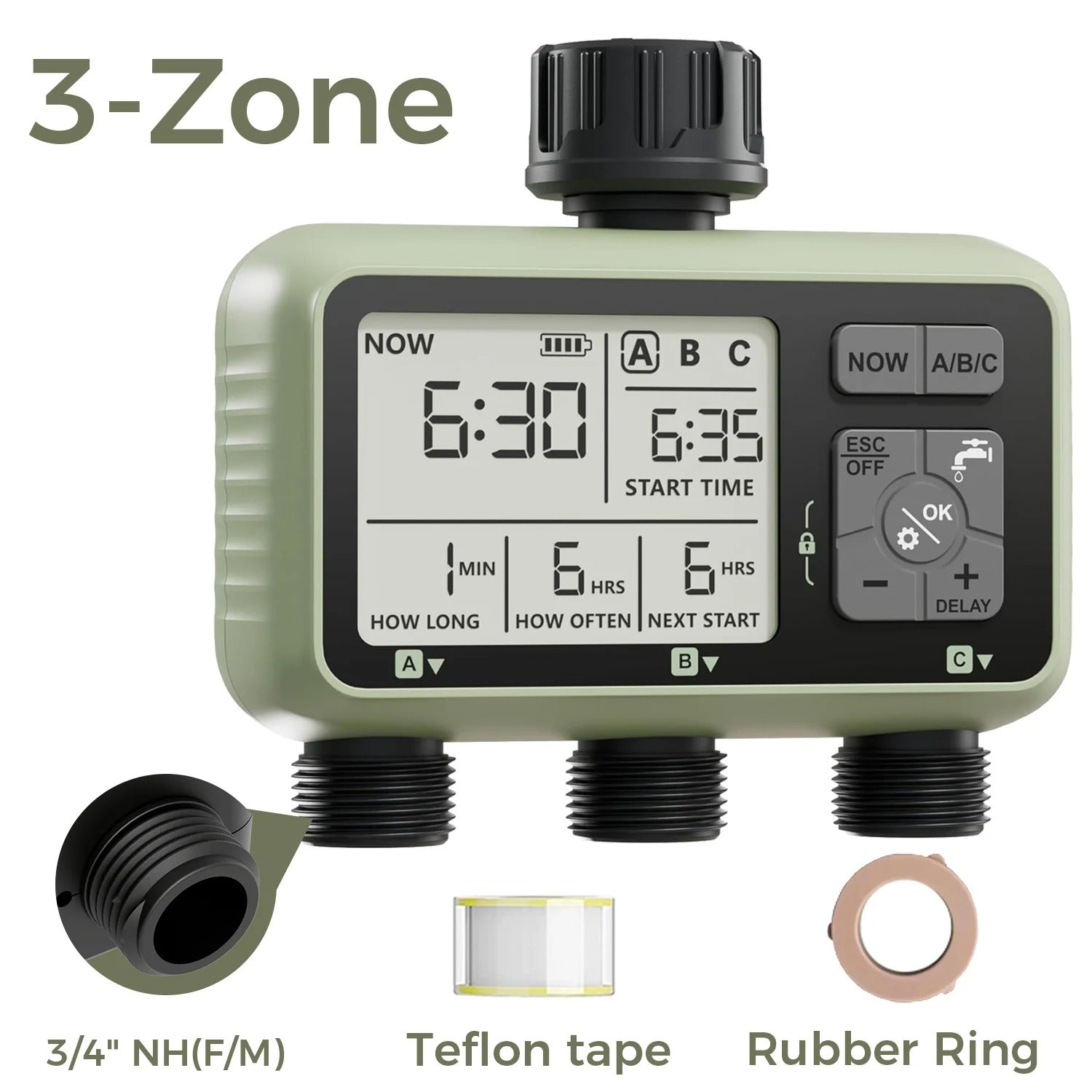 3-Zone Garden Irrigator Water Timer