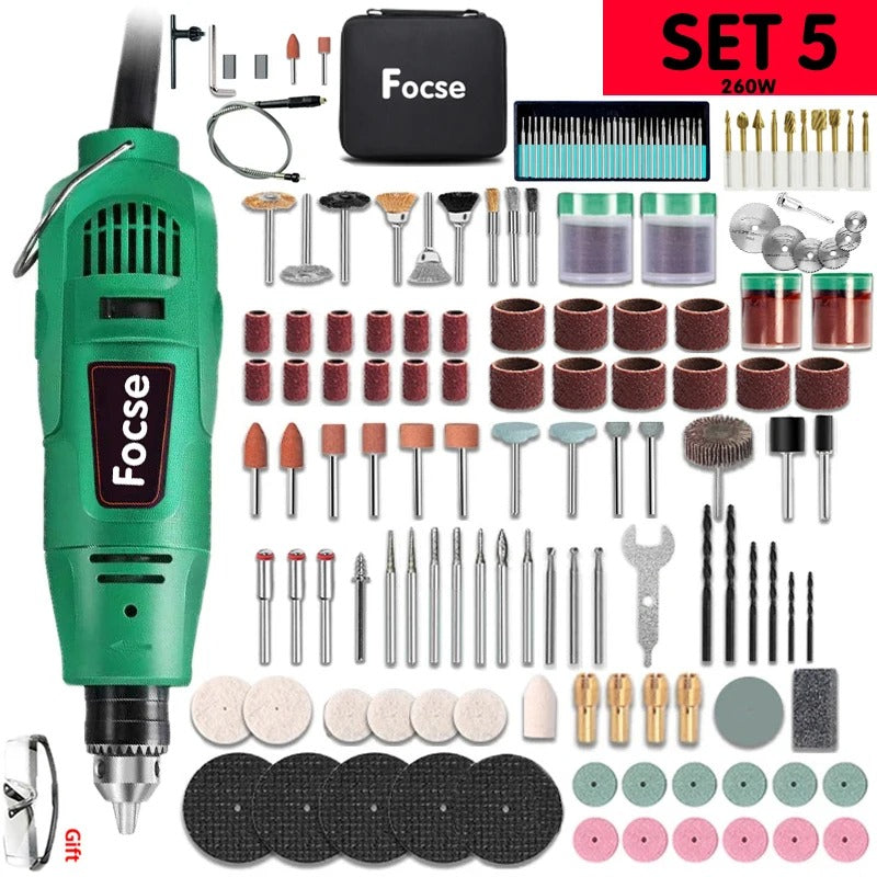 500W Electric Rotary Tool Set Variable Speed Woodworking Engraver and Grinder Kit