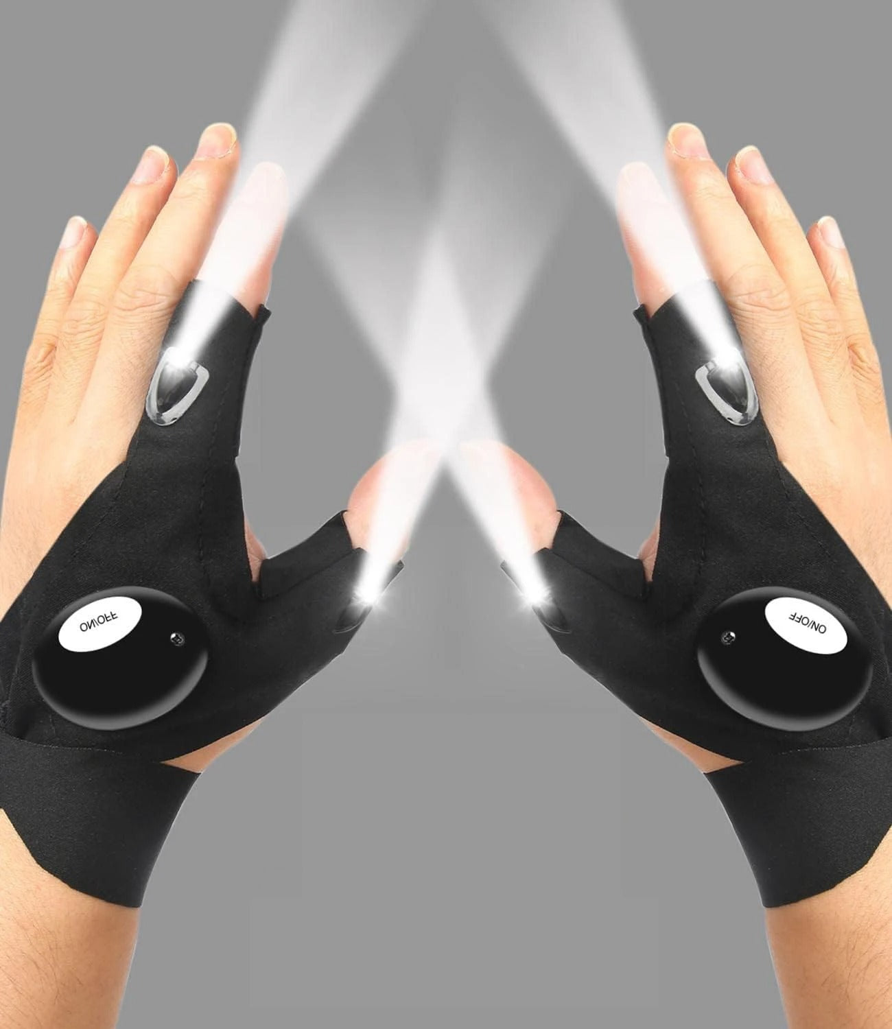 LED Half Finger Flashlight Glove Waterproof