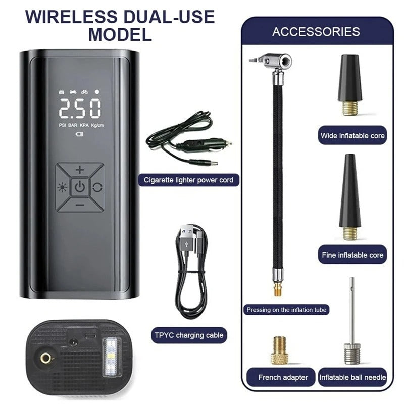Portable Air Compressor – Fast Tire Inflator & Accurate Pressure Pump