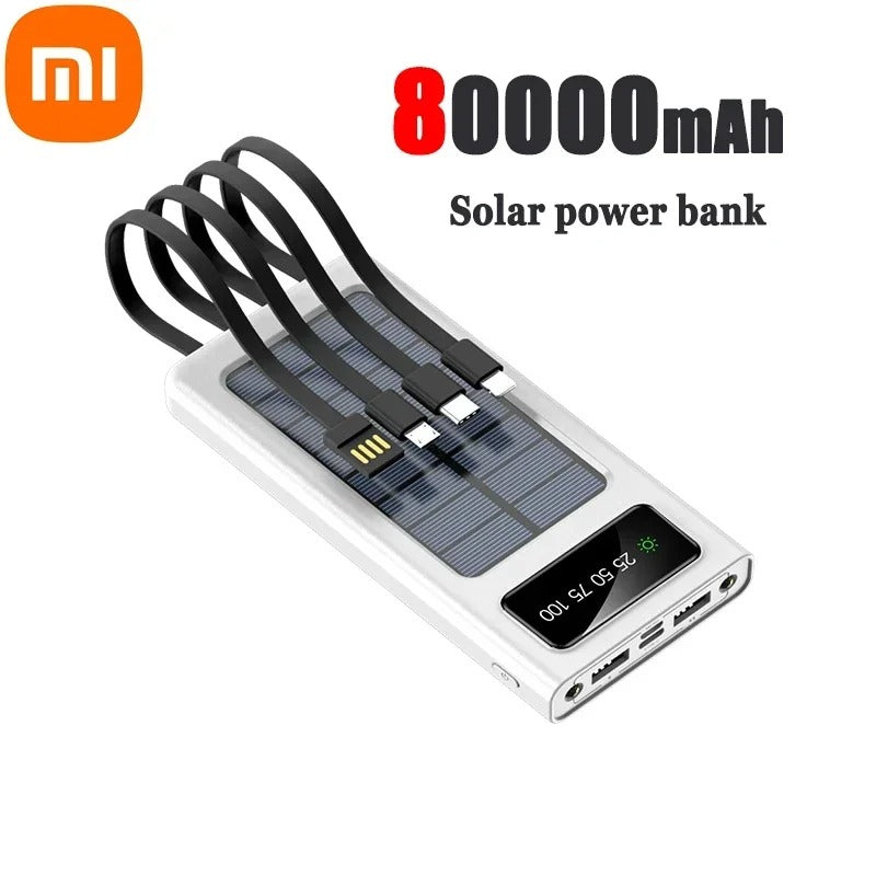 200000mAh Solar Power Bank – 4-in-1 Ultra Capacity Fast Charging