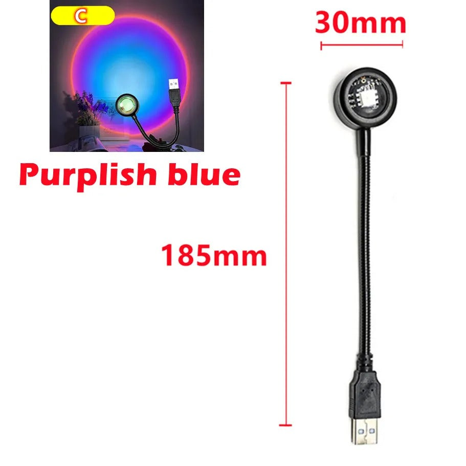 LED USB Sunset Lamp Projector Portable Mood Night Light