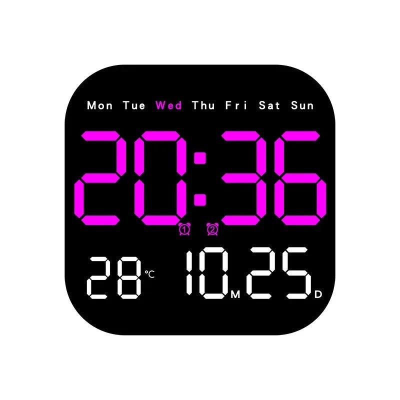 Digital Wall Clock with LED Alarm Clock