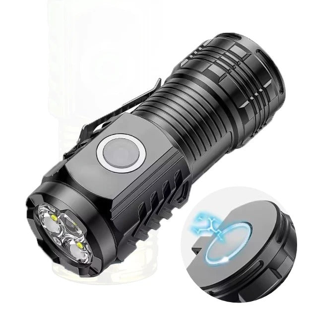 LED Flashlight Super Bright Rechargeable Waterproof Torch with Cap Clip