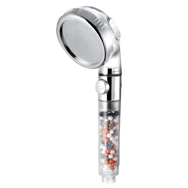 3-Function High Pressure SPA Shower Head – Water-Saving with Filter