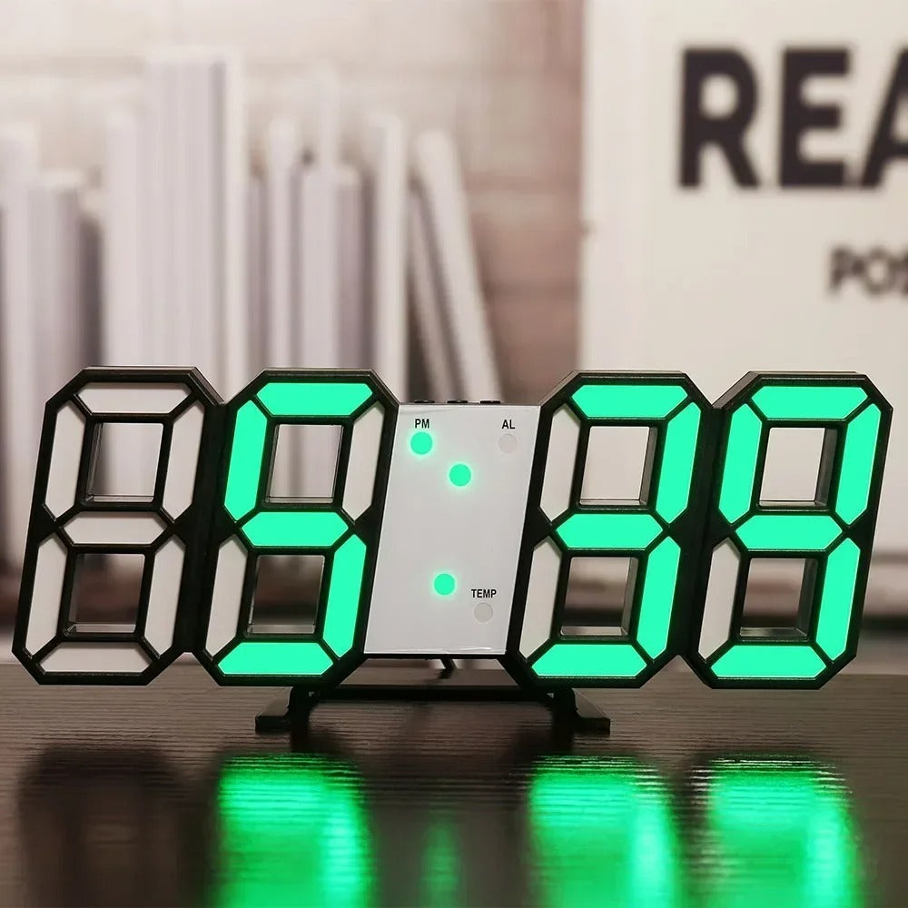 3D LED Alarm Clock with Date & Temperature Display