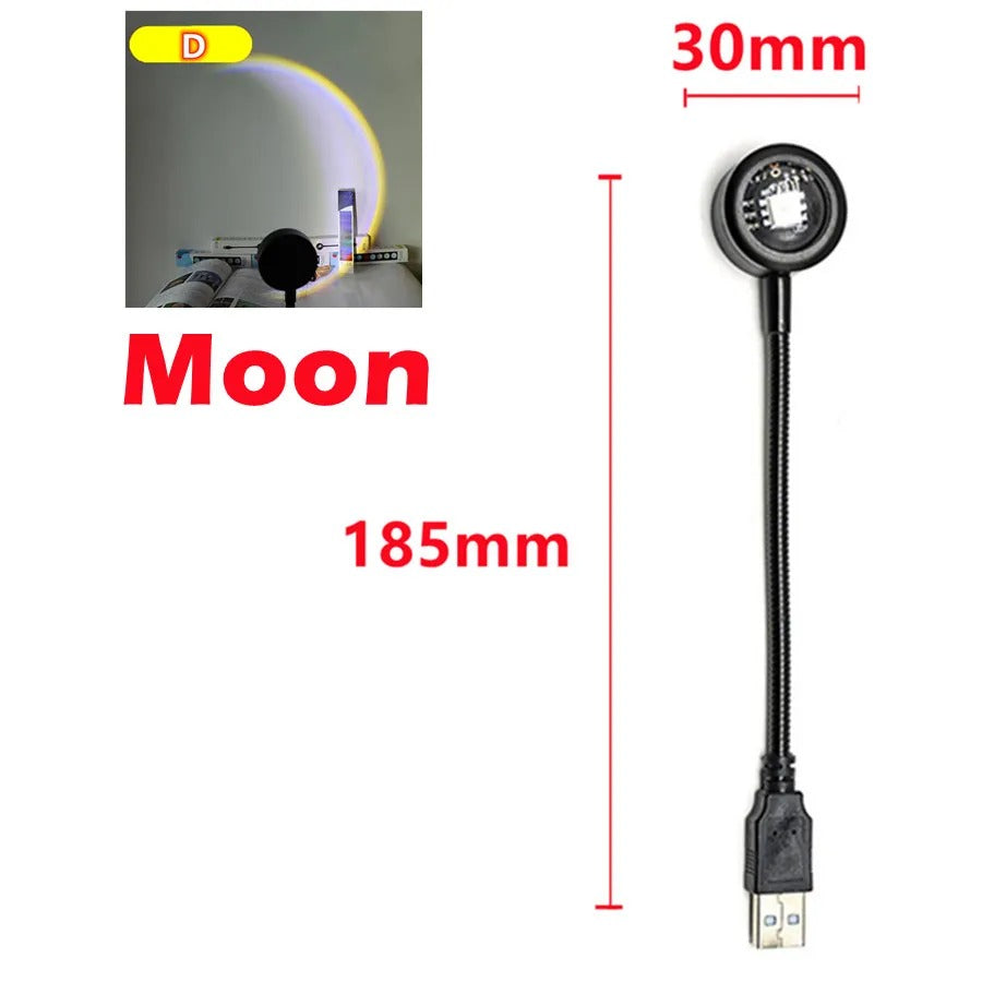 LED USB Sunset Lamp Projector Portable Mood Night Light