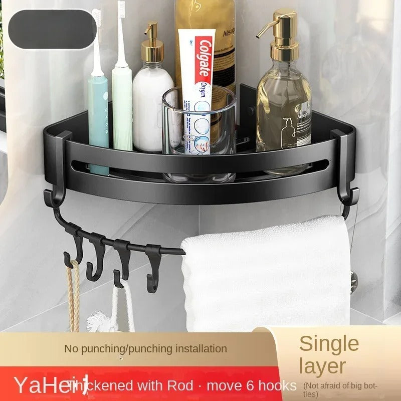 Wall-Mounted Aluminum Bathroom Corner Shelf