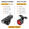 USB Rechargeable Bike Light Set – Front Cycling Headlight & Rear Warning Light