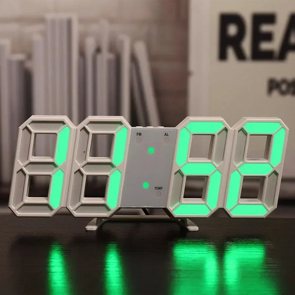 3D LED Alarm Clock with Date & Temperature Display