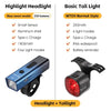 USB Rechargeable Bike Light Set – Front Cycling Headlight & Rear Warning Light