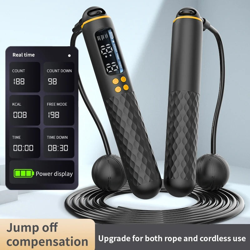 Rechargeable Digital Jump Rope with Calorie Counter & Adjustable Cable