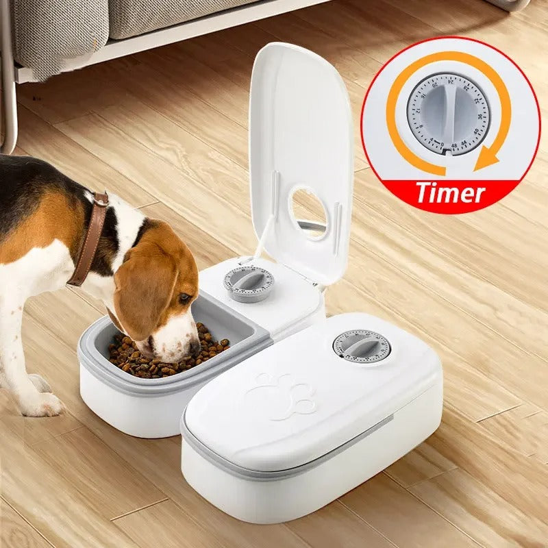 Automatic Pet Feeder with Dual Bowls