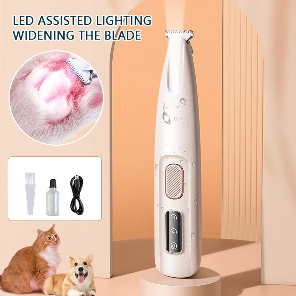 Portable Pet Paw Trimmer with LED Light – Rechargeable Cordless Nail Grinder