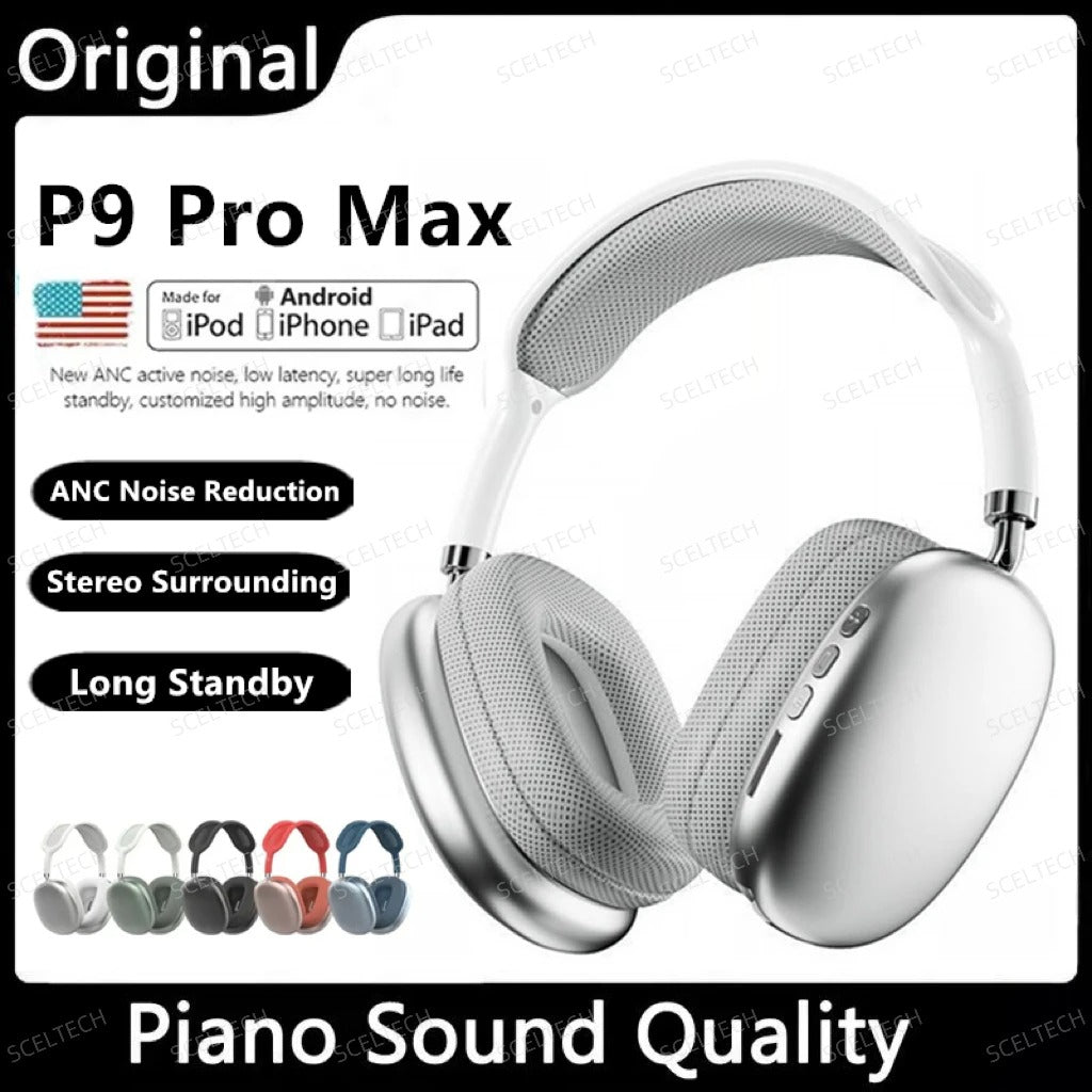P9 Pro Max Air Wireless Headphones – Noise Cancelling Bluetooth Headset with Mic