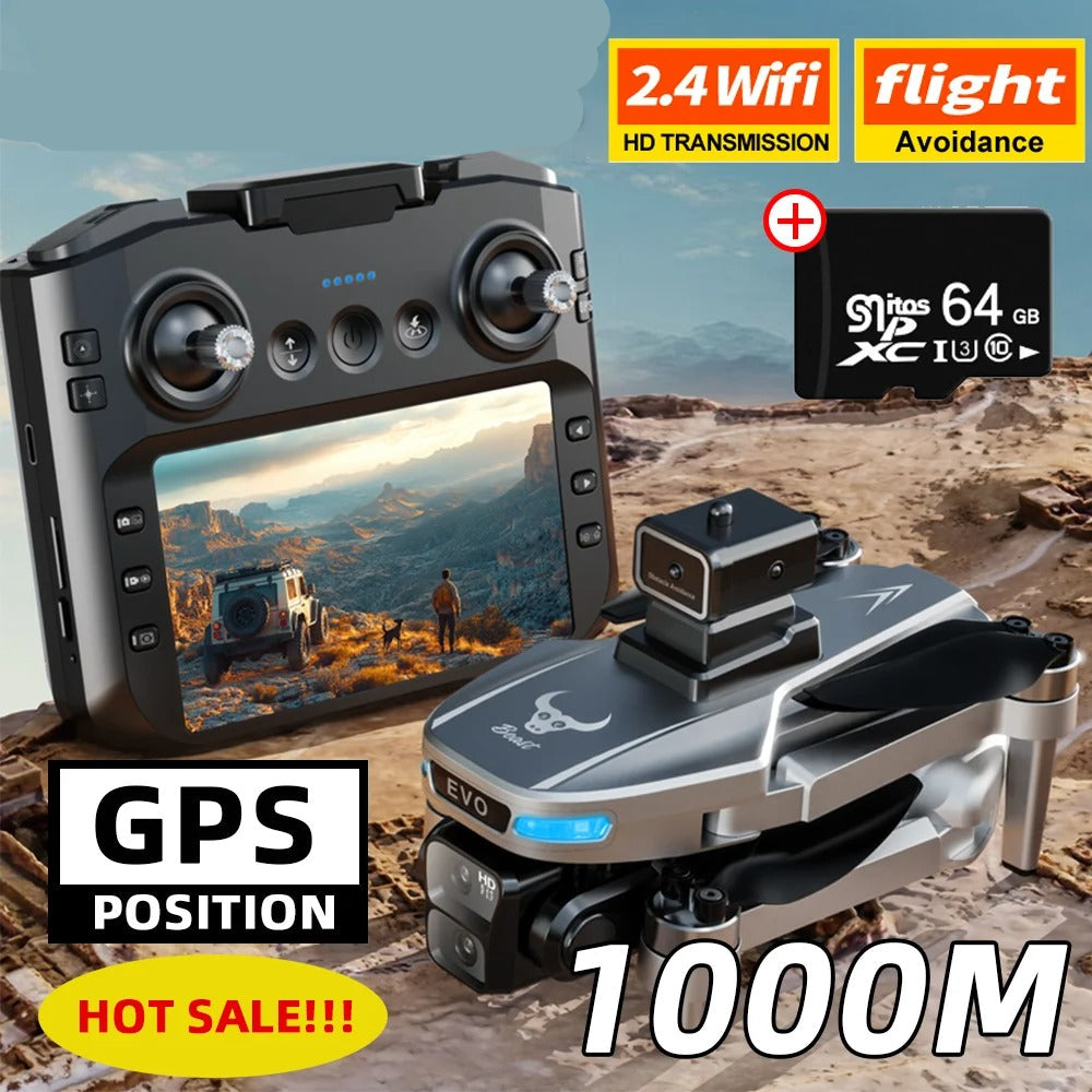 Max GPS Drone – 8K Dual Camera Foldable Quadcopter with Obstacle Avoidance & Large Screen Remote