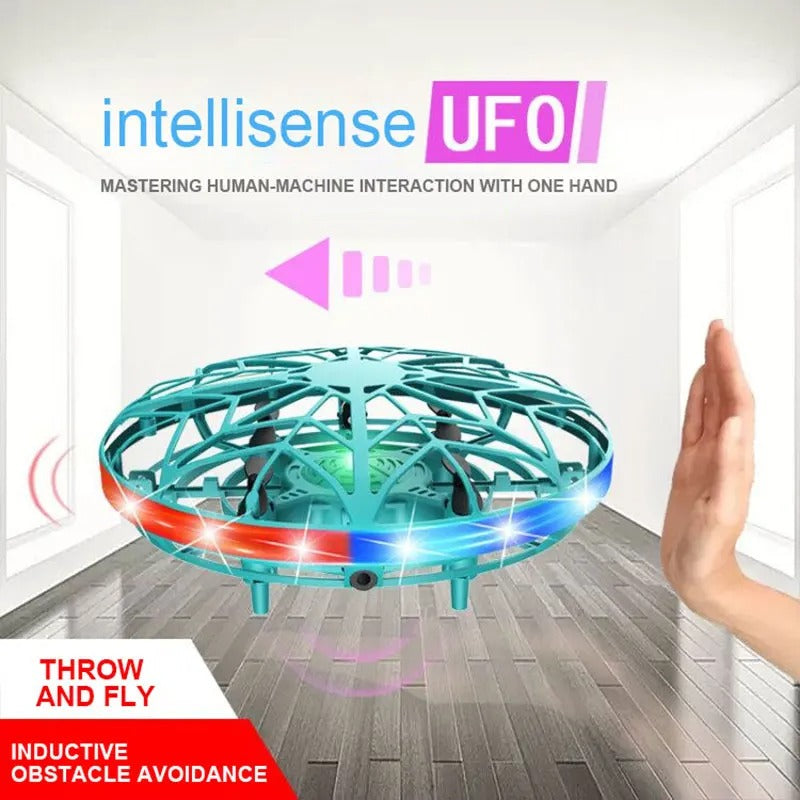 UFO Flying Ball Drone Toy – Hand-Controlled Gesture Induction Hover Saucer for Kids with LED Lights