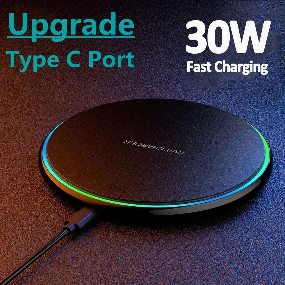 30W Wireless Charger Pad – Fast Induction Charging Dock
