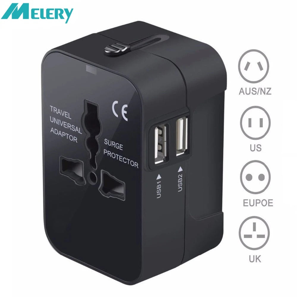 Melery Universal Travel Adapter All-in-One Wall Plug