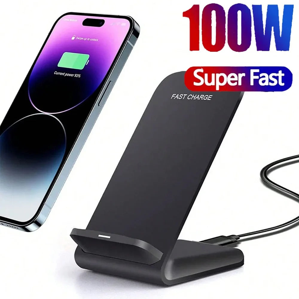 100W Wireless Charger Stand Pad – Fast Induction Charging Dock
