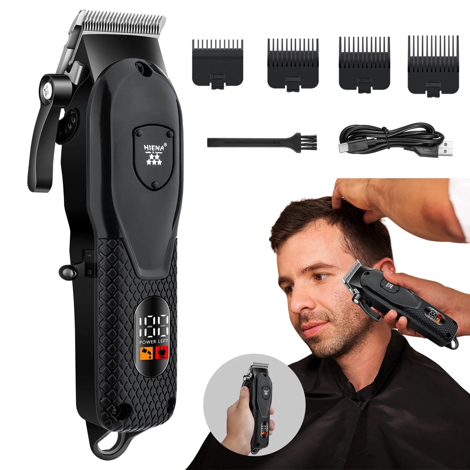 Professional Electric Hair Trimmer Set for Men Rechargeable Clippers