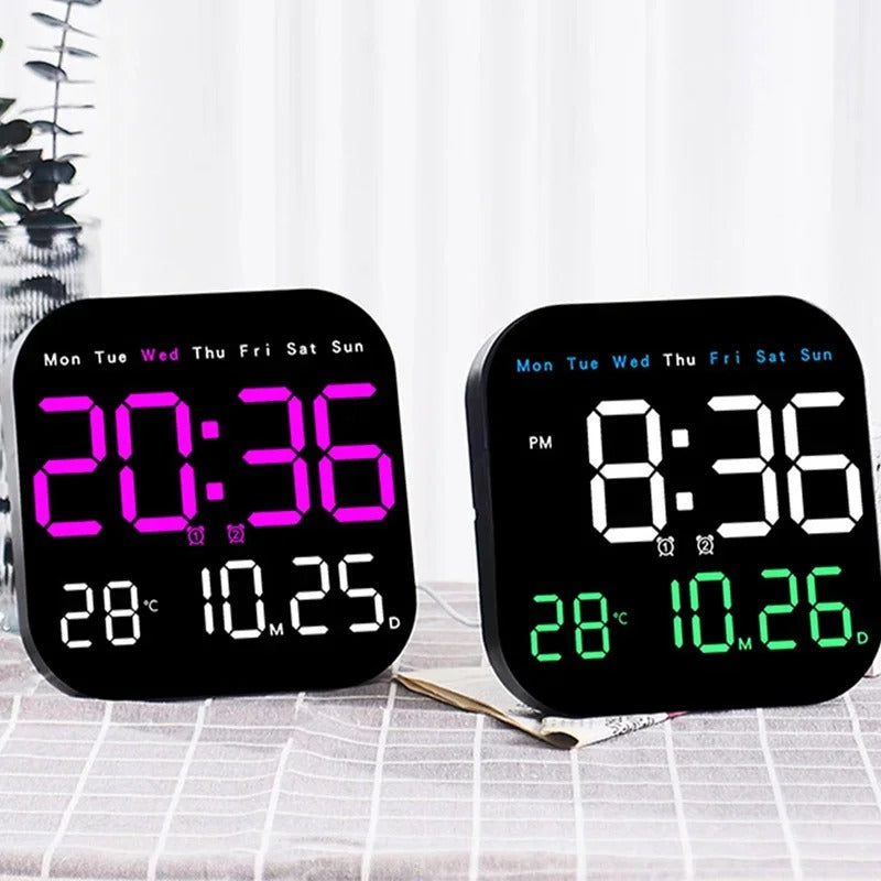 Digital Wall Clock with LED Alarm Clock