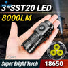 LED Flashlight Super Bright Rechargeable Waterproof Torch with Cap Clip