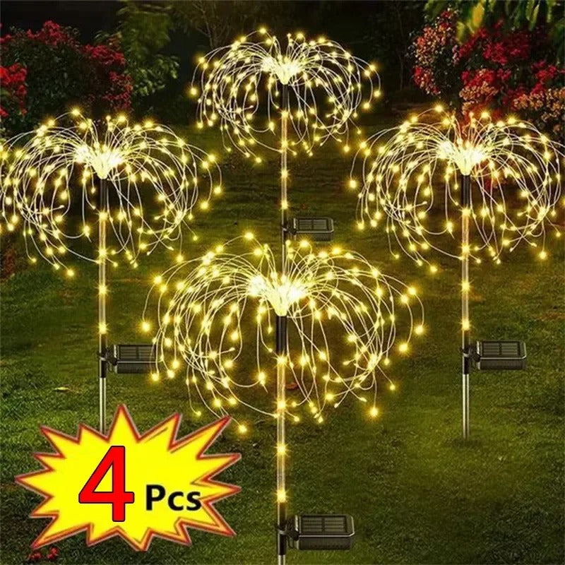 Solar LED Firework Fairy Lights [4x pack]