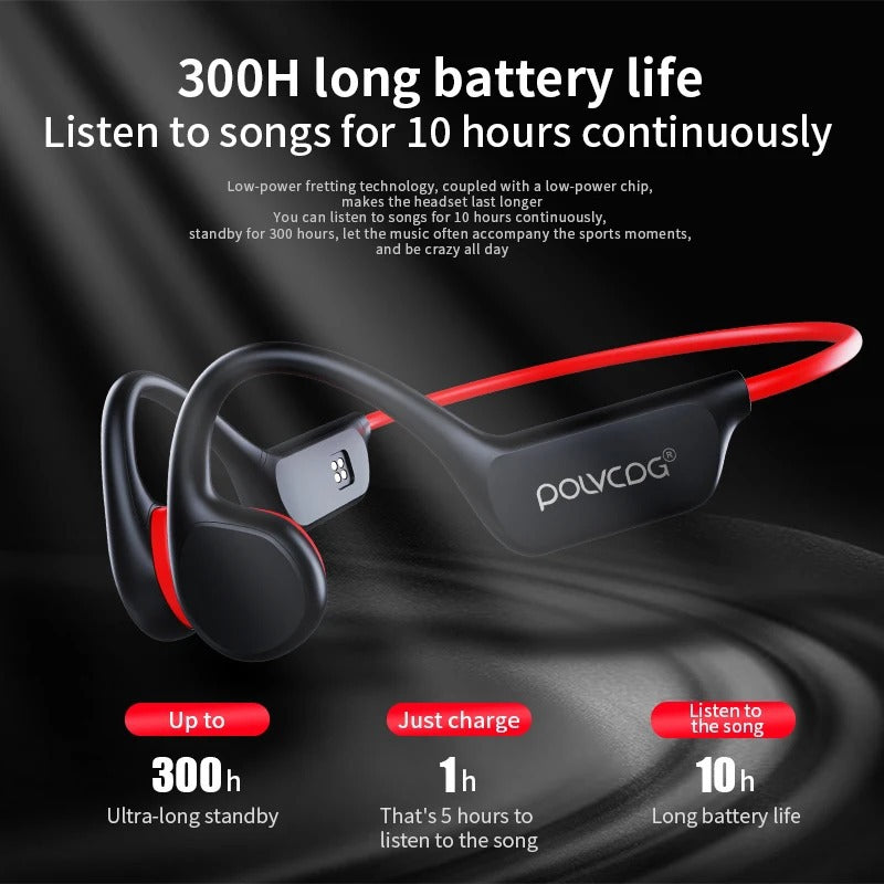 Bone Conduction Headphones - 32GB Bluetooth Wireless Waterproof Headphones with Microphone