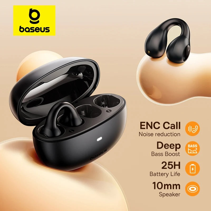 Wireless Earphones – Bluetooth 5.3, Dual-Mic ENC, Open-Ear Clip-On