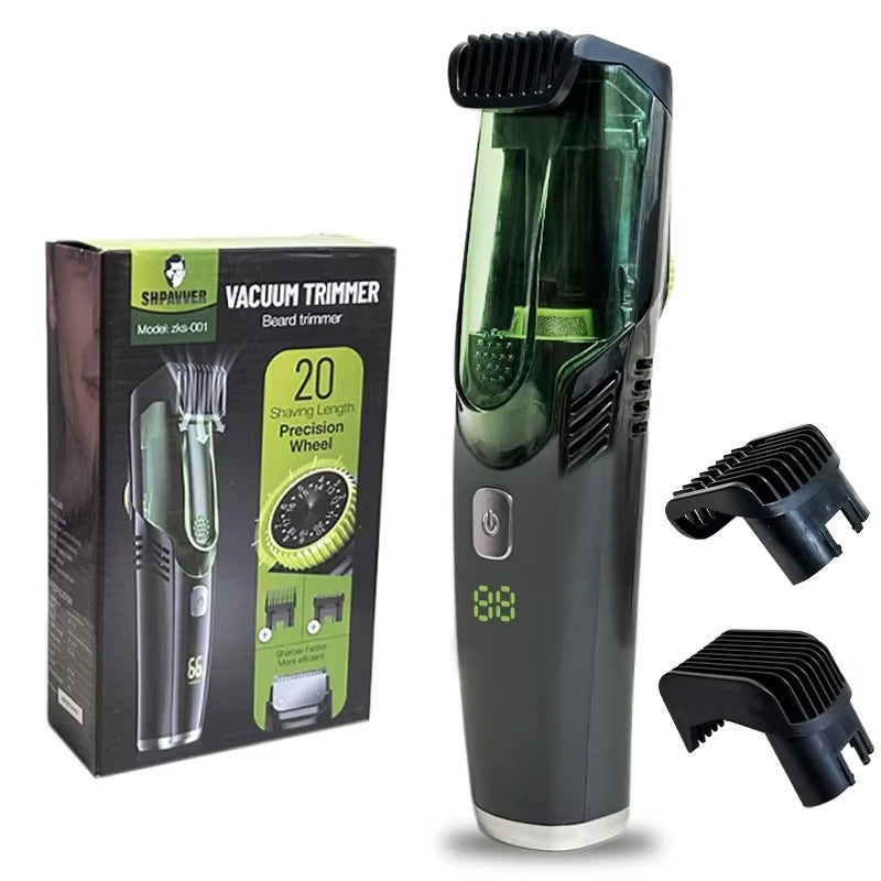 Cordless Beard Trimmer for Men Rechargeable Electric Vacuum Shaver