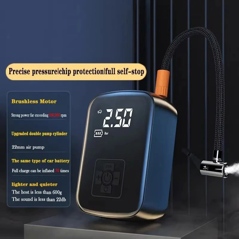 Wireless & Wired Car Tire Inflator – Electric Air Compressor