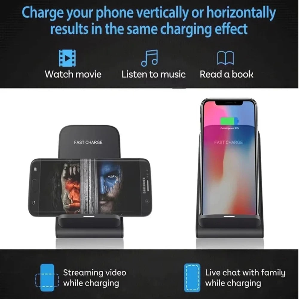 100W Wireless Charger Stand Pad – Fast Induction Charging Dock