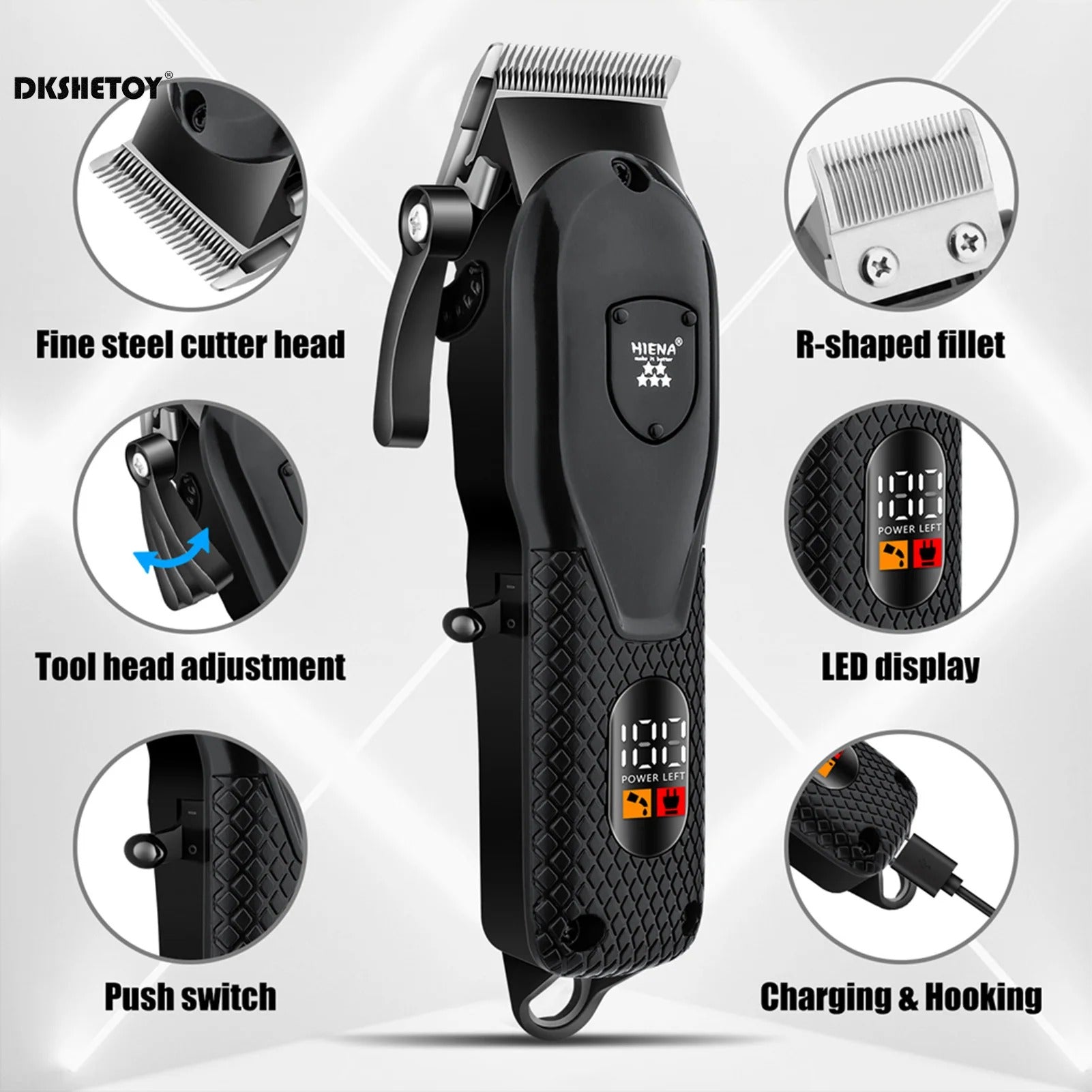 Professional Electric Hair Trimmer Set for Men Rechargeable Clippers