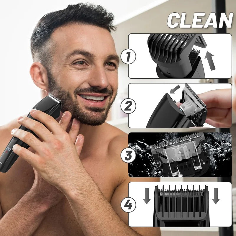 Professional Electric Hair Clipper Kit for Men Rechargeable Trimmer