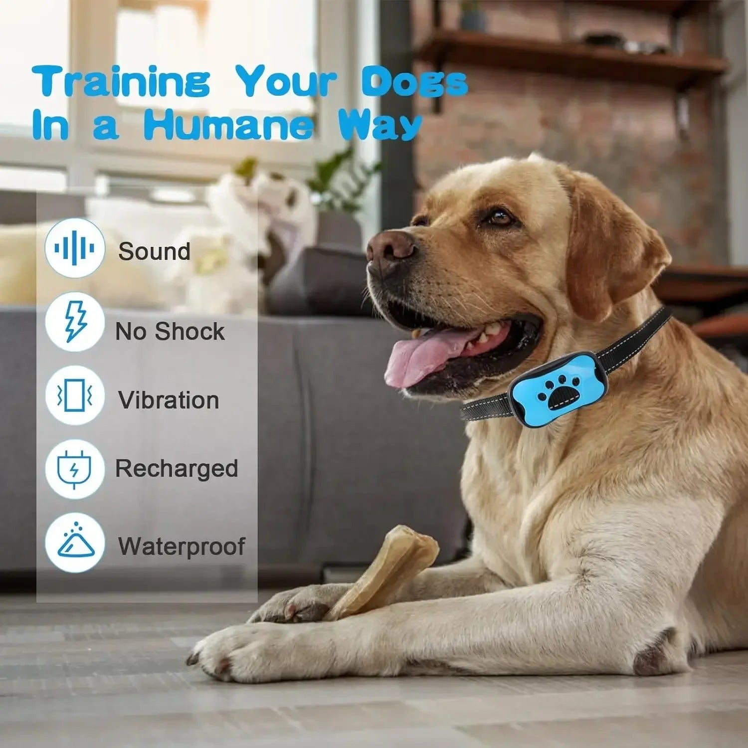Pet Dog Anti-Barking Device USB Rechargeable Training Collar (harmless)