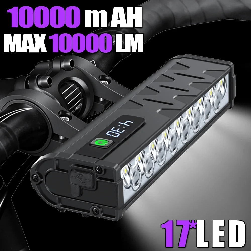 10000 Lumen Bike Light – USB Rechargeable 10000mAh Waterproof