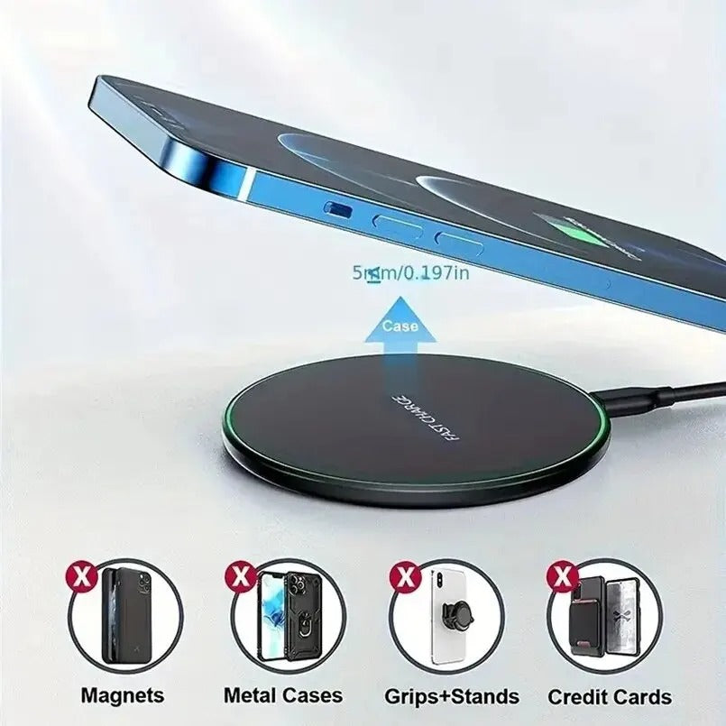 30W Wireless Charger Pad – Fast Induction Charging Dock