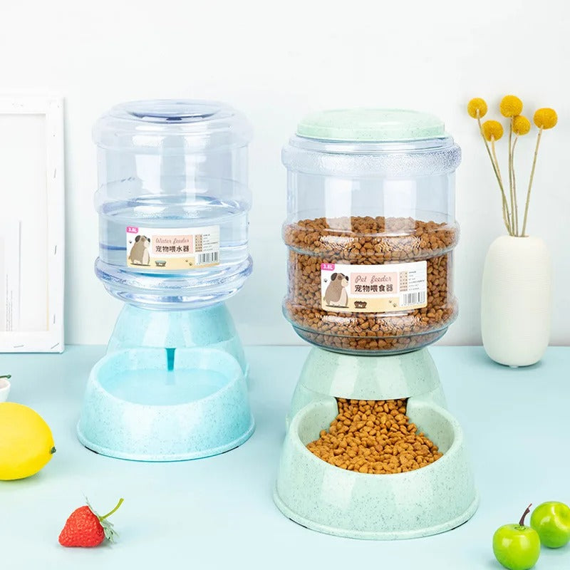 Large Capacity Pet Cat Dog Feeder & Water Dispenser