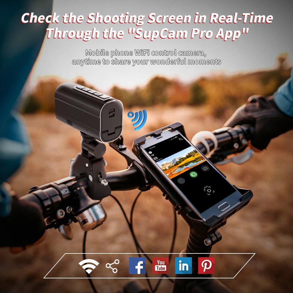 5K Helmet Action Camera – WiFi Sport DV with LED & Anti-Shake for Bike & Motorcycle