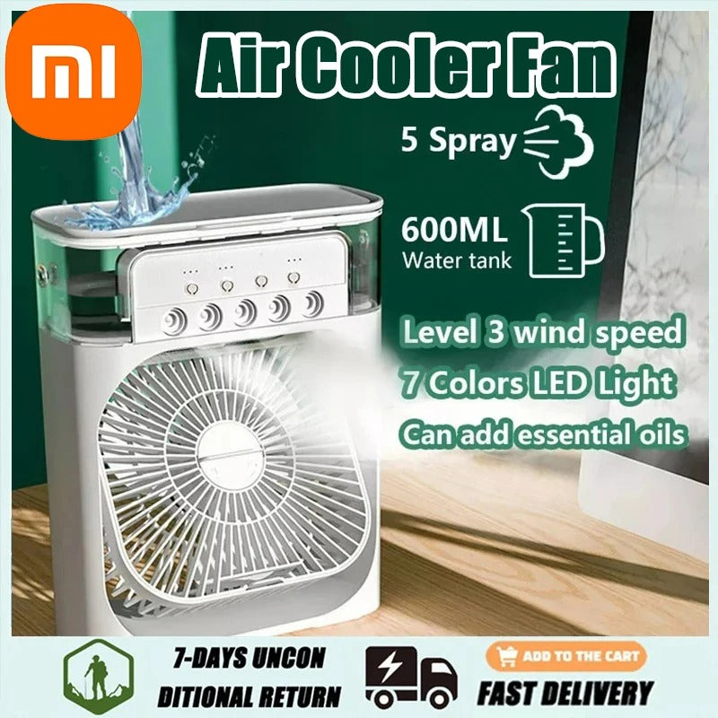 3-in-1 USB Air Cooler – Portable Fan, Air Conditioner & LED Night Light for Home & Office