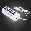 High-Speed 4/7-Port USB 2.0 Hub with LED Light and Switch Multi-USB Adapter & Expander for PC and Laptop